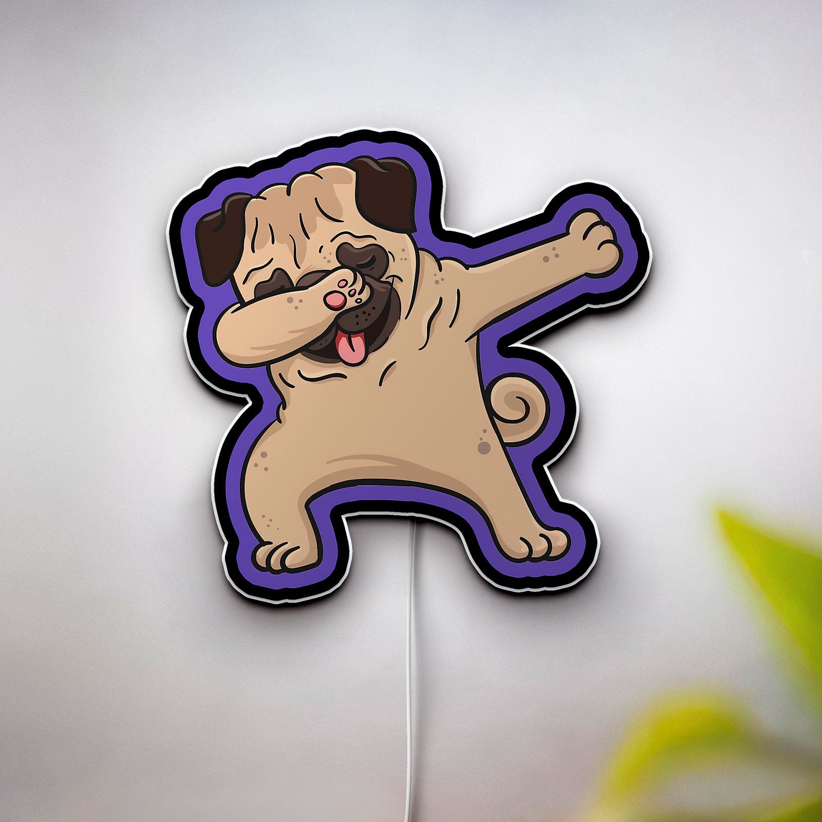 Cute Dog Cartoon 3D Light Box - Playful Bulldog & Pug LED Night Light, Funny Puppy Decor for Dog Lovers & Pet Owners 