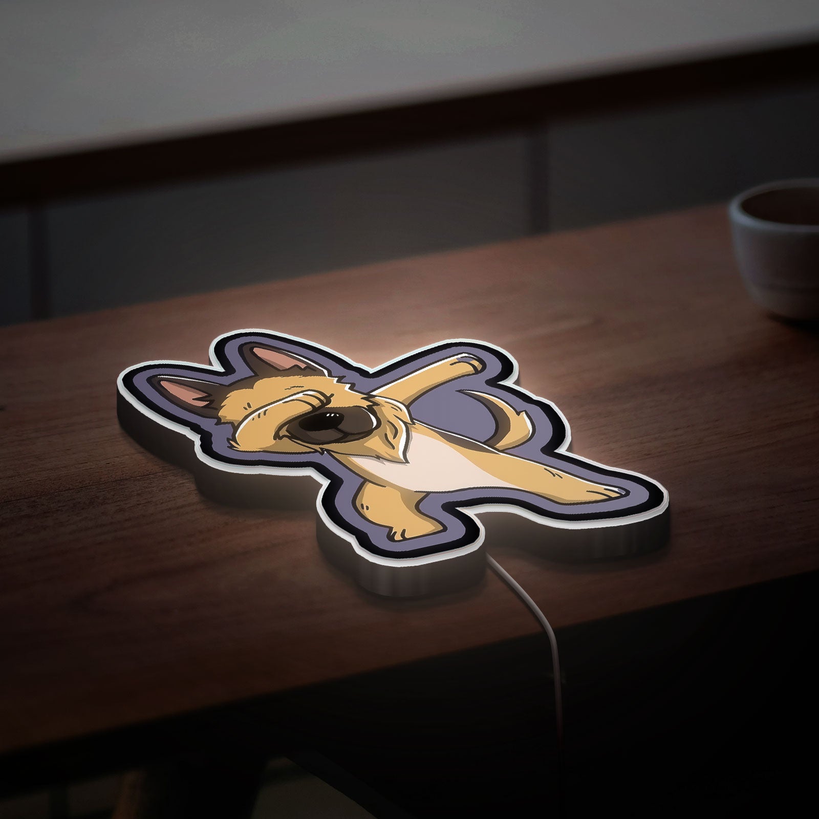 Funny German Shepherd 3D Light Box - Playful Dog LED Night Light, Cute Pet Decor for Dog Lovers & Unique Gift for Shepherd Owners 