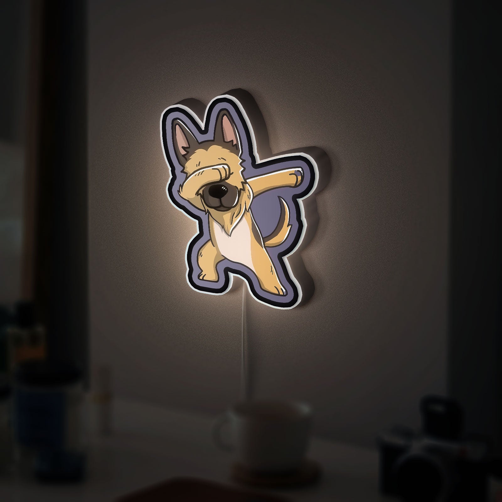 Funny German Shepherd 3D Light Box - Playful Dog LED Night Light, Cute Pet Decor for Dog Lovers & Unique Gift for Shepherd Owners 