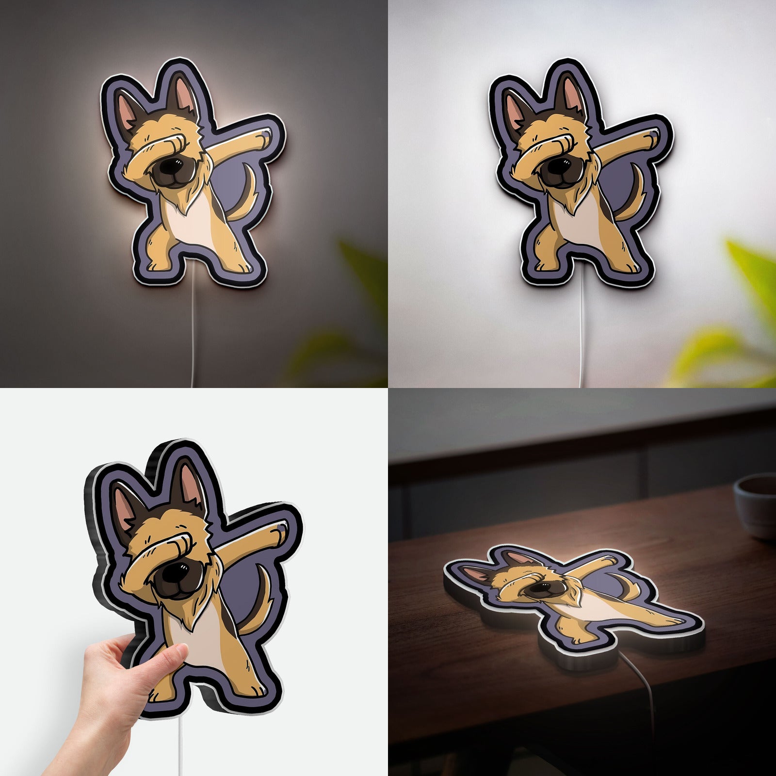 Funny German Shepherd 3D Light Box - Playful Dog LED Night Light, Cute Pet Decor for Dog Lovers & Unique Gift for Shepherd Owners 