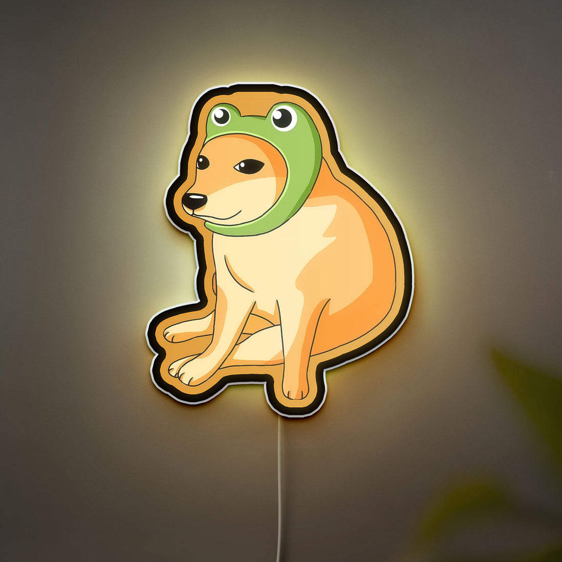 Cheems Dog 3D Light Box - Funny Meme LED Night Light, Cute Internet Culture Decor for Bedroom or Office
