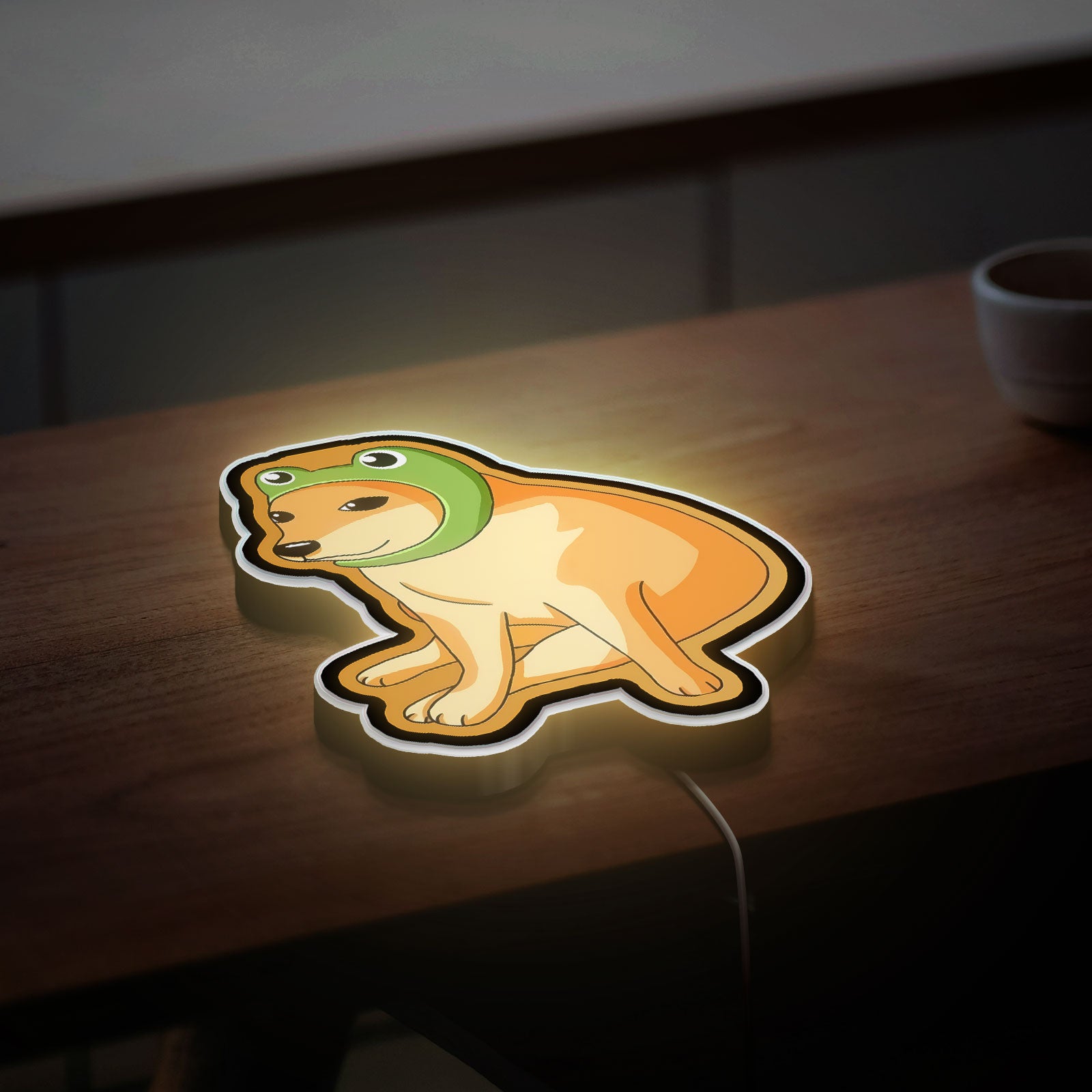 Cheems Dog 3D Light Box - Funny Meme LED Night Light, Cute Internet Culture Decor for Bedroom or Office
