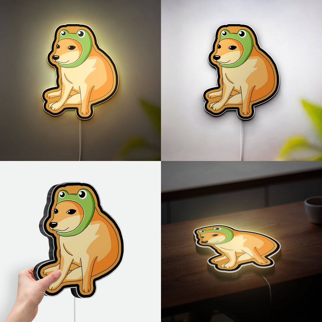 Cheems Dog 3D Light Box - Funny Meme LED Night Light, Cute Internet Culture Decor for Bedroom or Office
