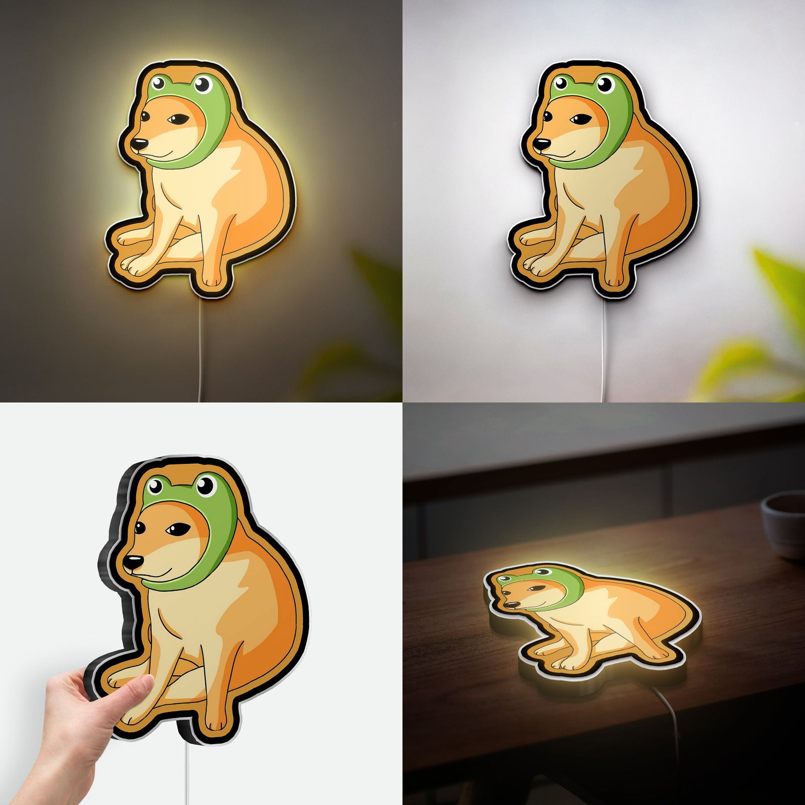 Cheems Dog 3D Light Box - Funny Meme LED Night Light, Cute Internet Culture Decor for Bedroom or Office
