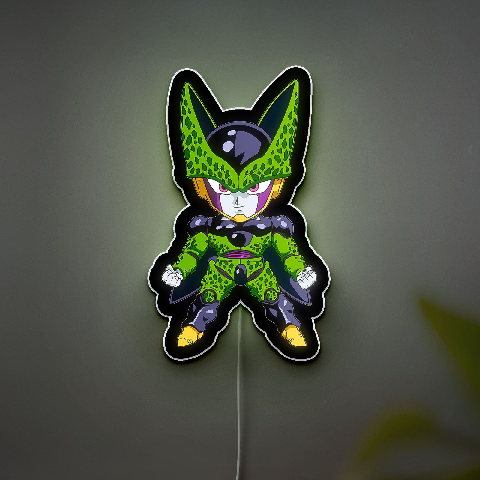 Chibi Perfect Cell 3D Light Box - Dragon Ball Z LED Night Light, Anime Character Decor for DBZ Fans, Cute Villain Glow Art
