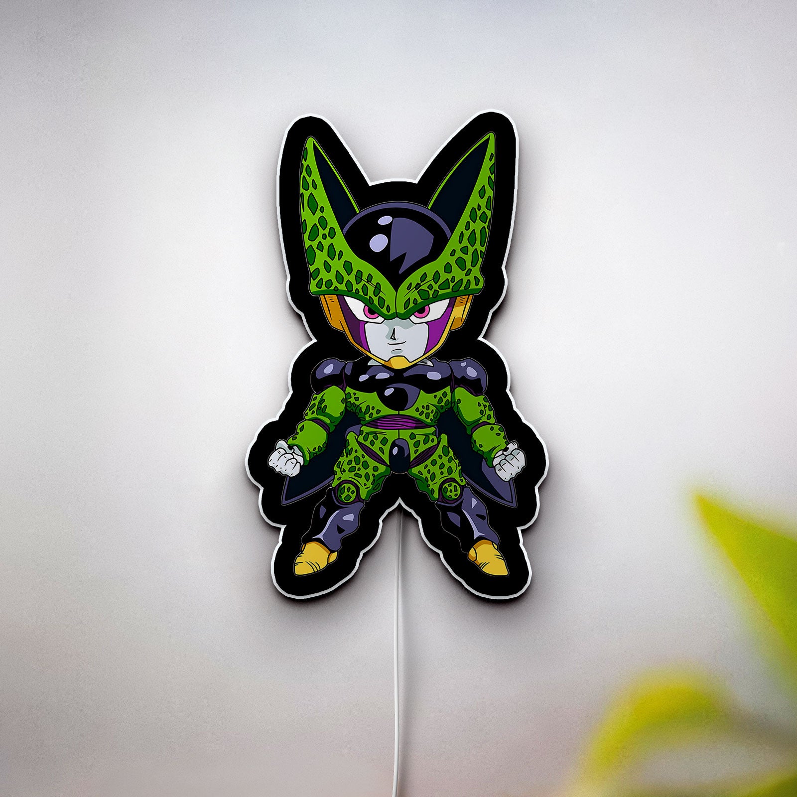 Chibi Perfect Cell 3D Light Box - Dragon Ball Z LED Night Light, Anime Character Decor for DBZ Fans, Cute Villain Glow Art
