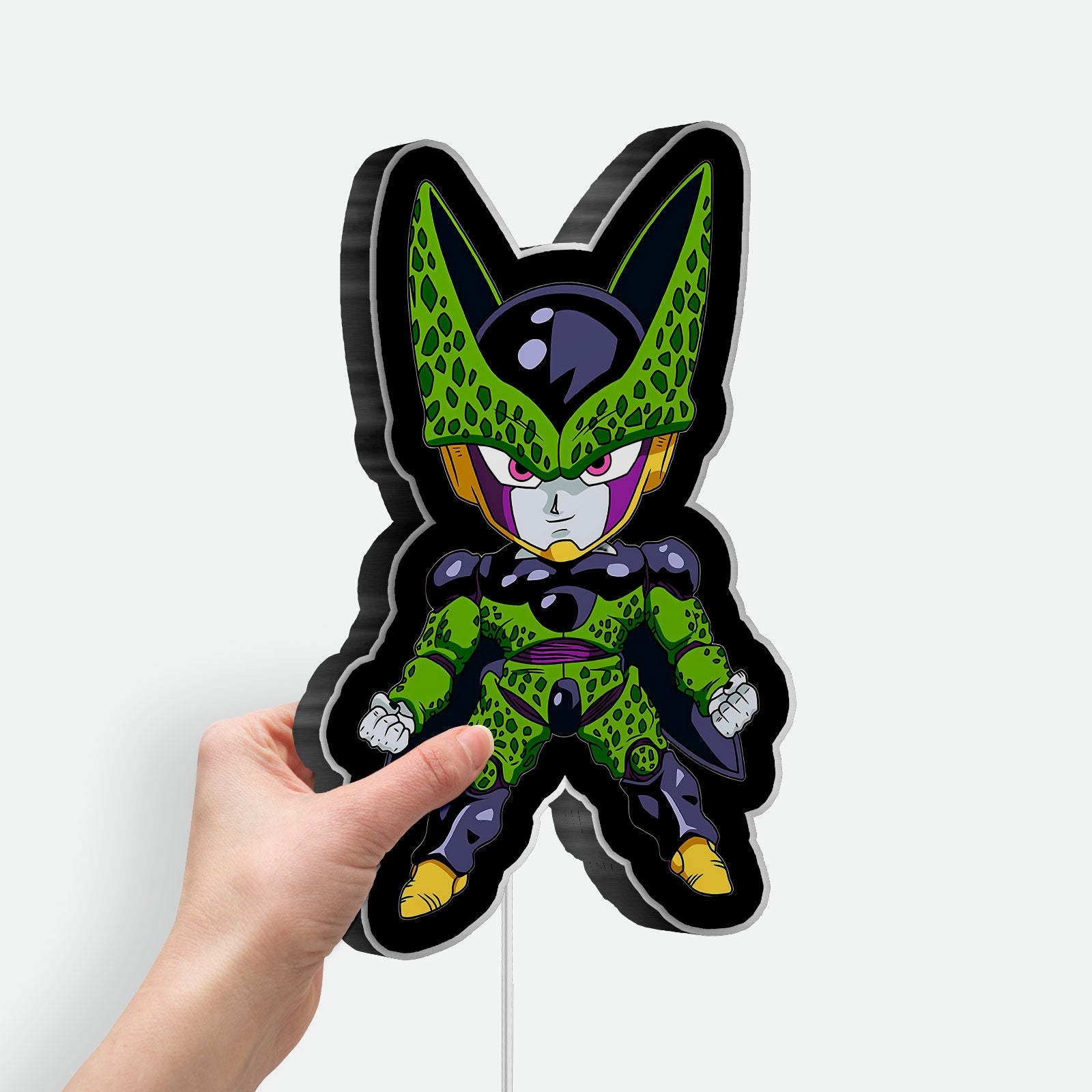 Chibi Perfect Cell 3D Light Box - Dragon Ball Z LED Night Light, Anime Character Decor for DBZ Fans, Cute Villain Glow Art
