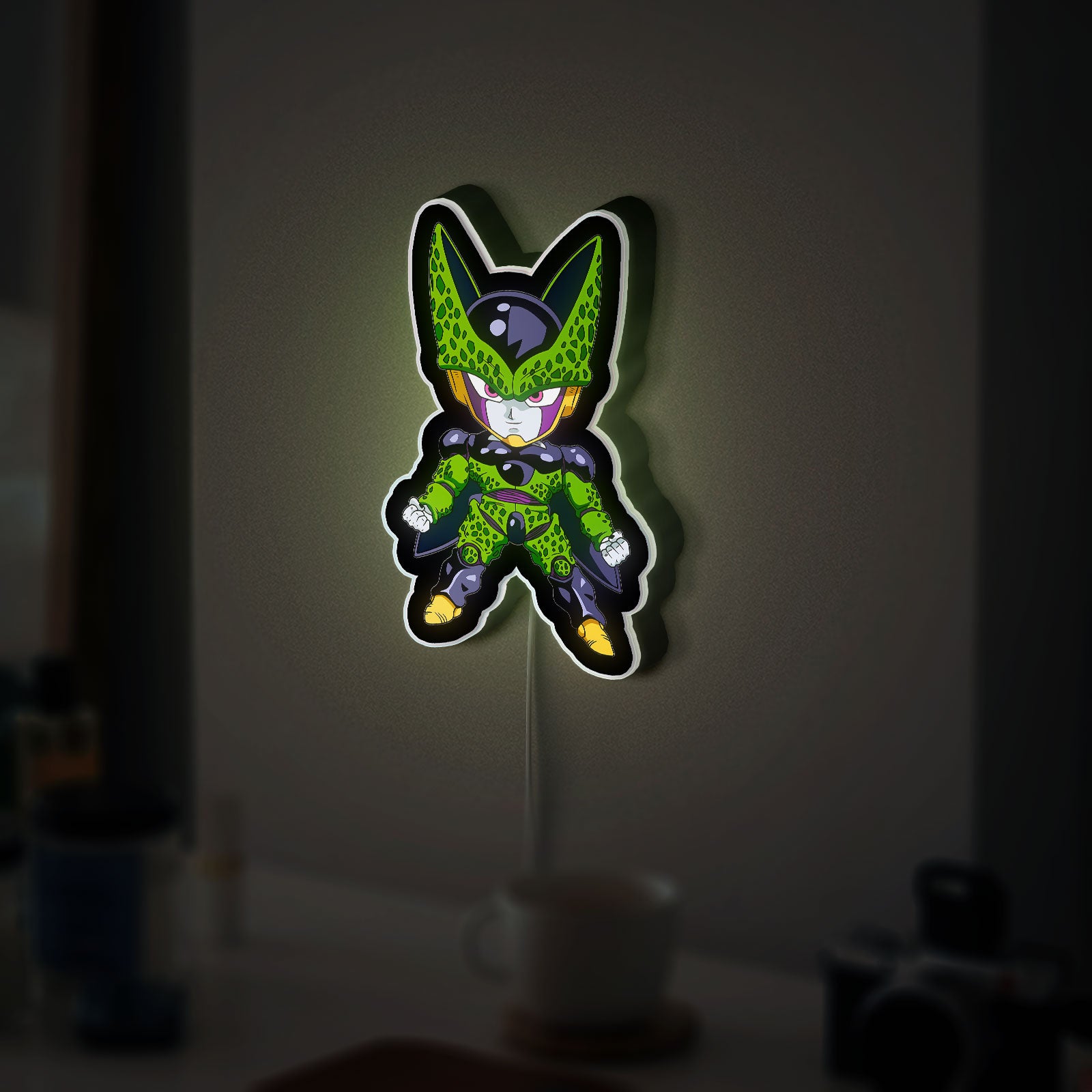 Chibi Perfect Cell 3D Light Box - Dragon Ball Z LED Night Light, Anime Character Decor for DBZ Fans, Cute Villain Glow Art
