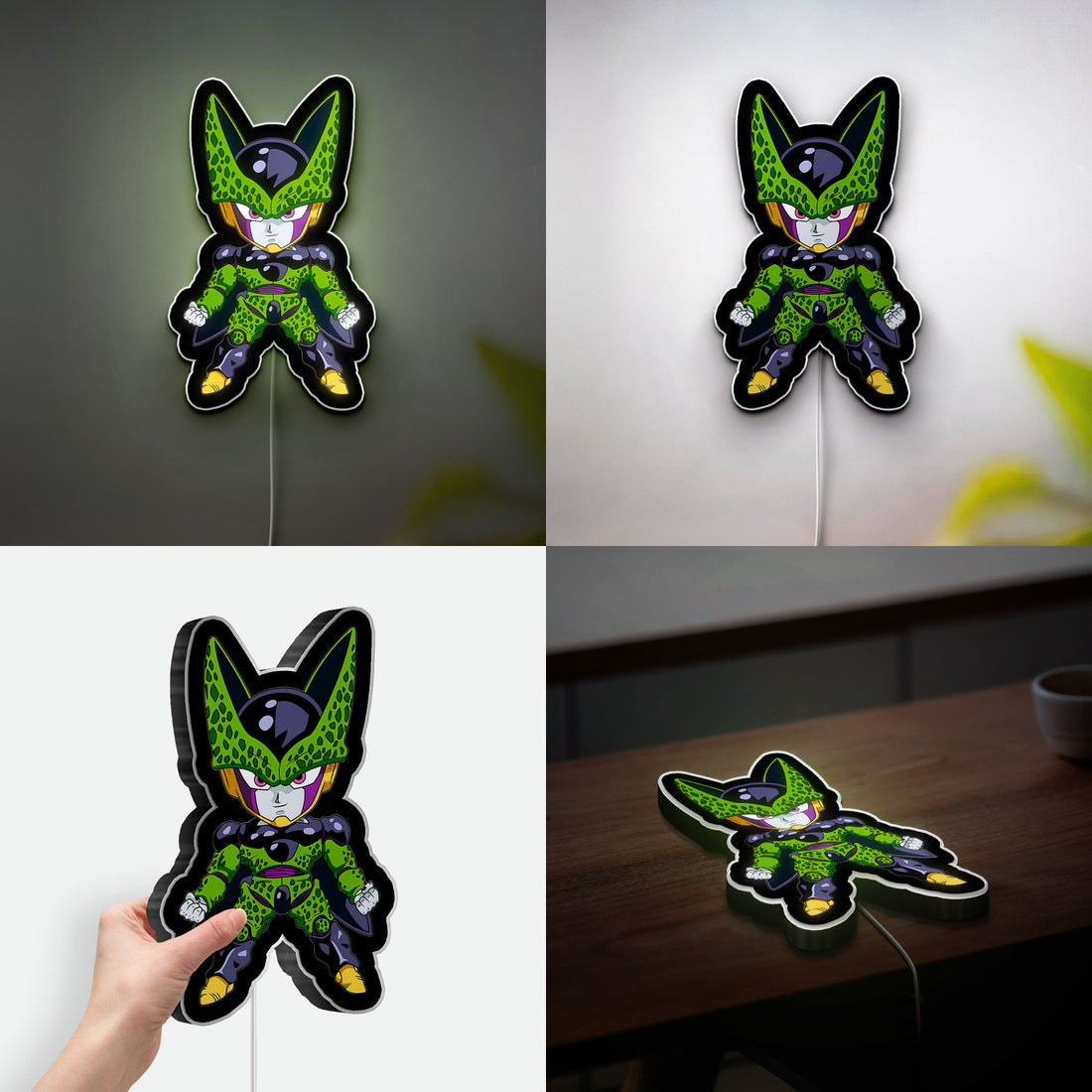 Chibi Perfect Cell 3D Light Box - Dragon Ball Z LED Night Light, Anime Character Decor for DBZ Fans, Cute Villain Glow Art
