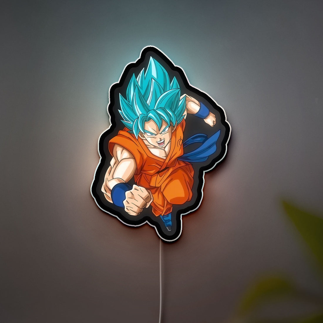 Goku Super Saiyan Blue 3D Light Box - Dragon Ball Z LED Night Light, Anime Character Decor for DBZ Fans 