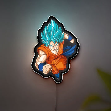 Goku Super Saiyan Blue 3D Light Box - Dragon Ball Z LED Night Light, Anime Character Decor for DBZ Fans 