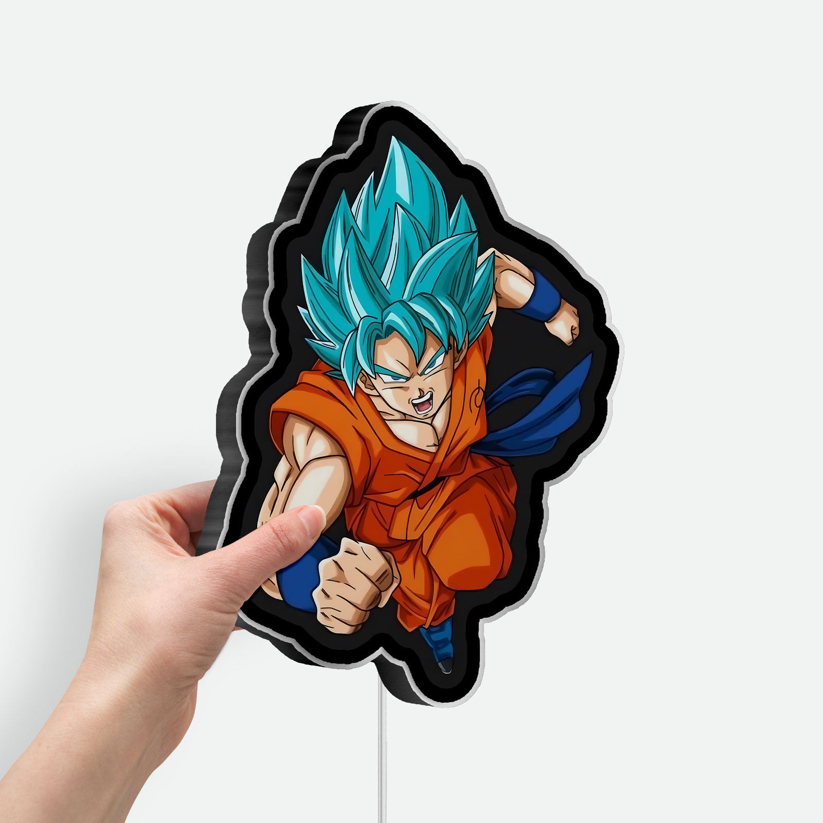 Goku Super Saiyan Blue 3D Light Box - Dragon Ball Z LED Night Light, Anime Character Decor for DBZ Fans 