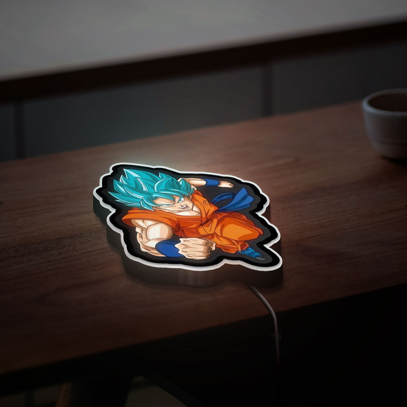 Goku Super Saiyan Blue 3D Light Box - Dragon Ball Z LED Night Light, Anime Character Decor for DBZ Fans 