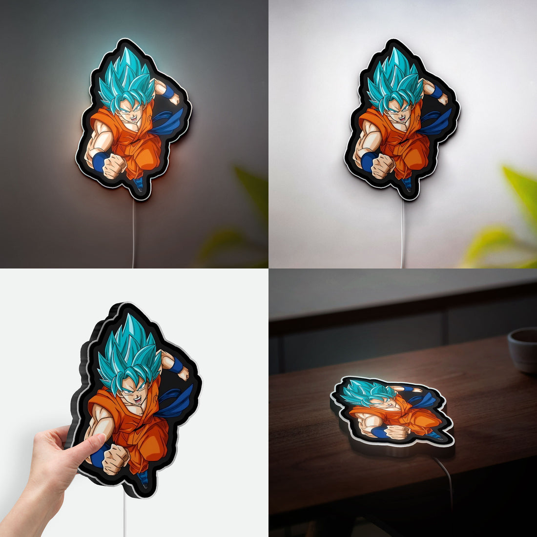 Goku Super Saiyan Blue 3D Light Box - Dragon Ball Z LED Night Light, Anime Character Decor for DBZ Fans 