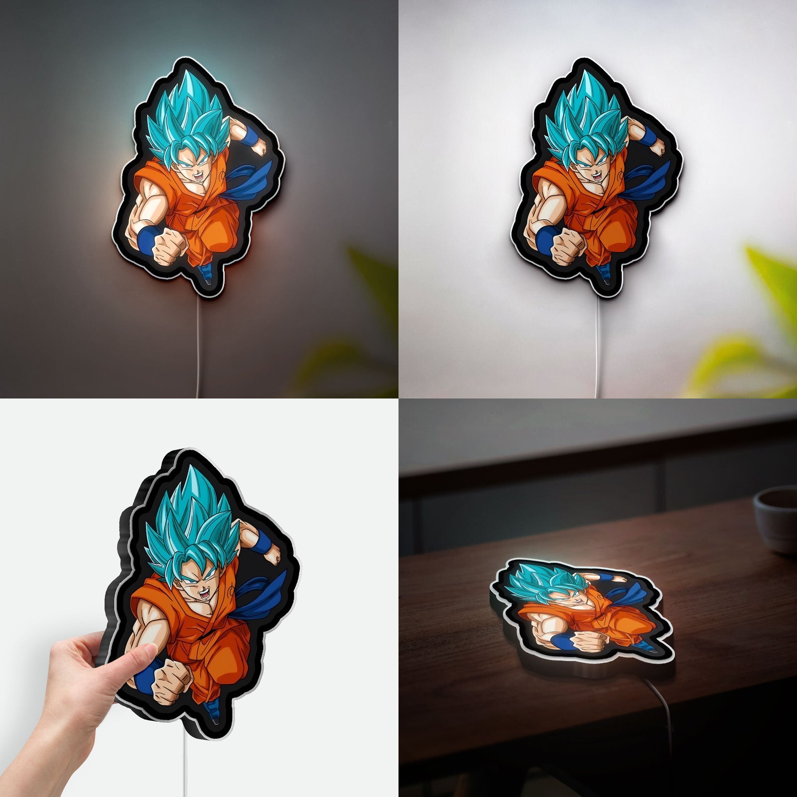 Goku Super Saiyan Blue 3D Light Box - Dragon Ball Z LED Night Light, Anime Character Decor for DBZ Fans 