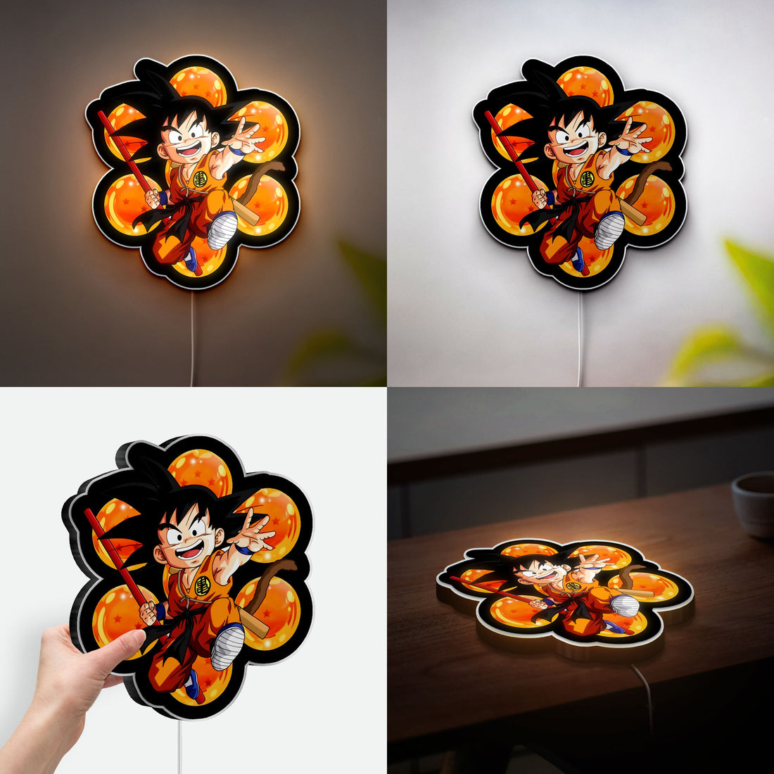 Goku 3D Light Box - Dragon Ball Z Anime LED Night Light, Cool Anime Room Decor for Boys, Dragon Ball Fan Gift 