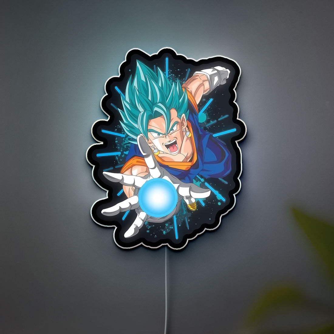 Dragon Ball Z 3D Light Box - Vegetto Super Saiyan Blue LED Night Light, Anime Character Decor for DBZ Fans
