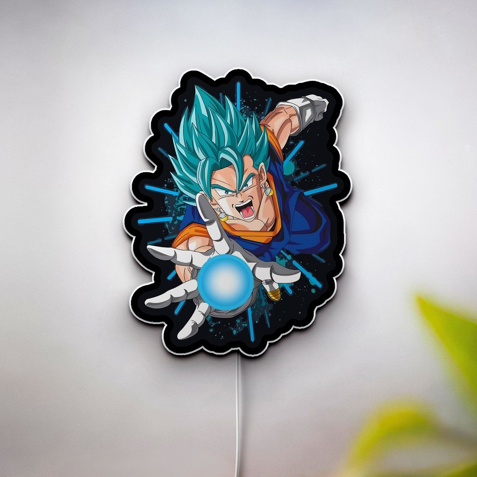 Dragon Ball Z 3D Light Box - Vegetto Super Saiyan Blue LED Night Light, Anime Character Decor for DBZ Fans
