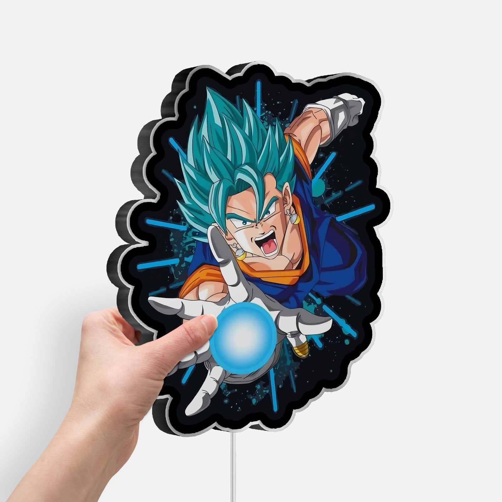 Dragon Ball Z 3D Light Box - Vegetto Super Saiyan Blue LED Night Light, Anime Character Decor for DBZ Fans
