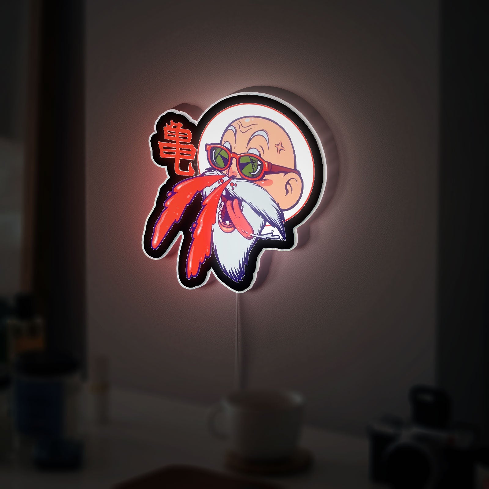 Dragon Ball Master Roshi 3D Light Box - Anime Character LED Night Light, Muten Roshi Glow Decor for DBZ Fans & Japanese Anime Lovers 