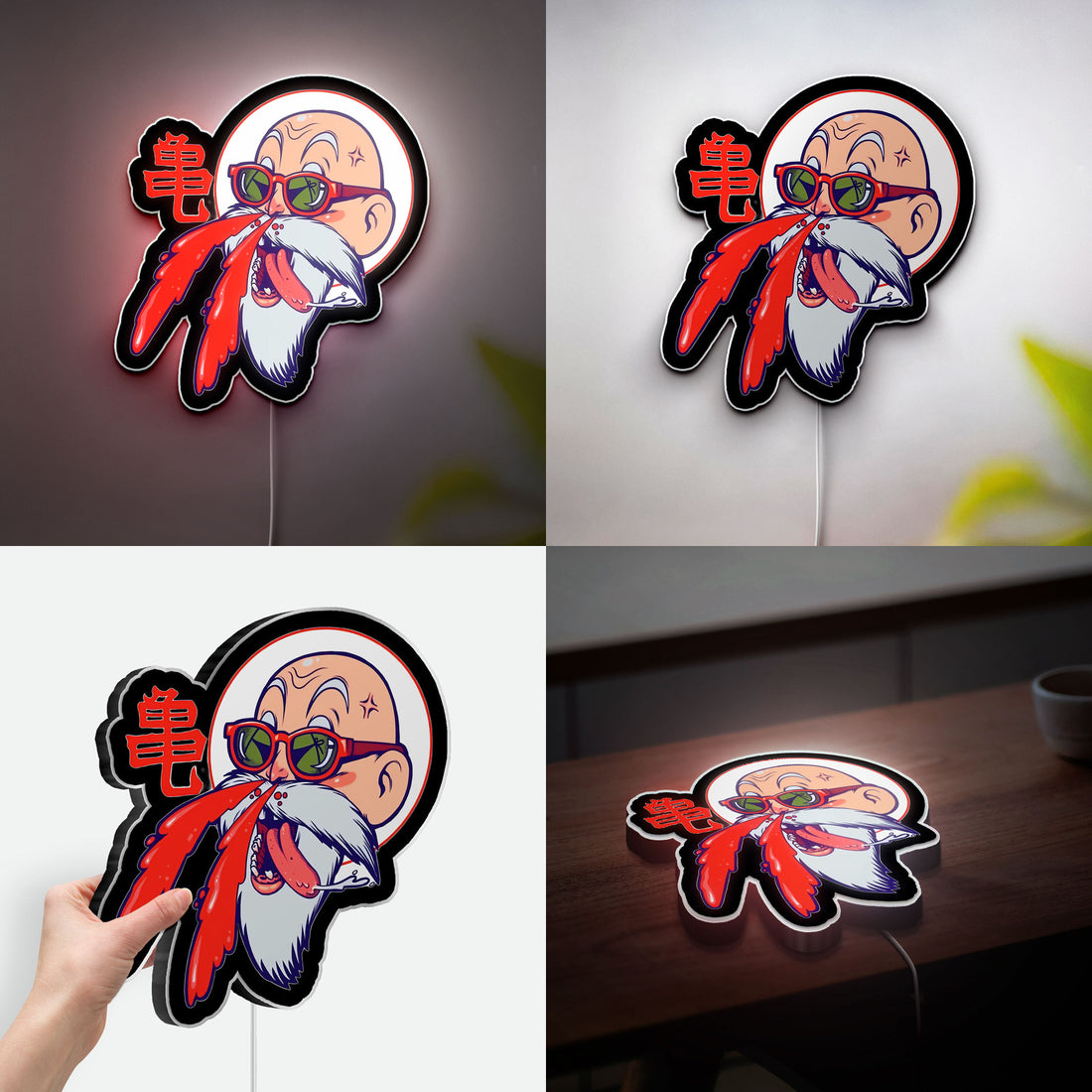 Dragon Ball Master Roshi 3D Light Box - Anime Character LED Night Light, Muten Roshi Glow Decor for DBZ Fans & Japanese Anime Lovers 