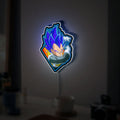 Dragon Ball Vegeta Blue 3D Light Box - Anime LED Night Light, Saiyan Warrior Glow Decor for DBZ Fans 