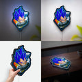 Dragon Ball Vegeta Blue 3D Light Box - Anime LED Night Light, Saiyan Warrior Glow Decor for DBZ Fans 