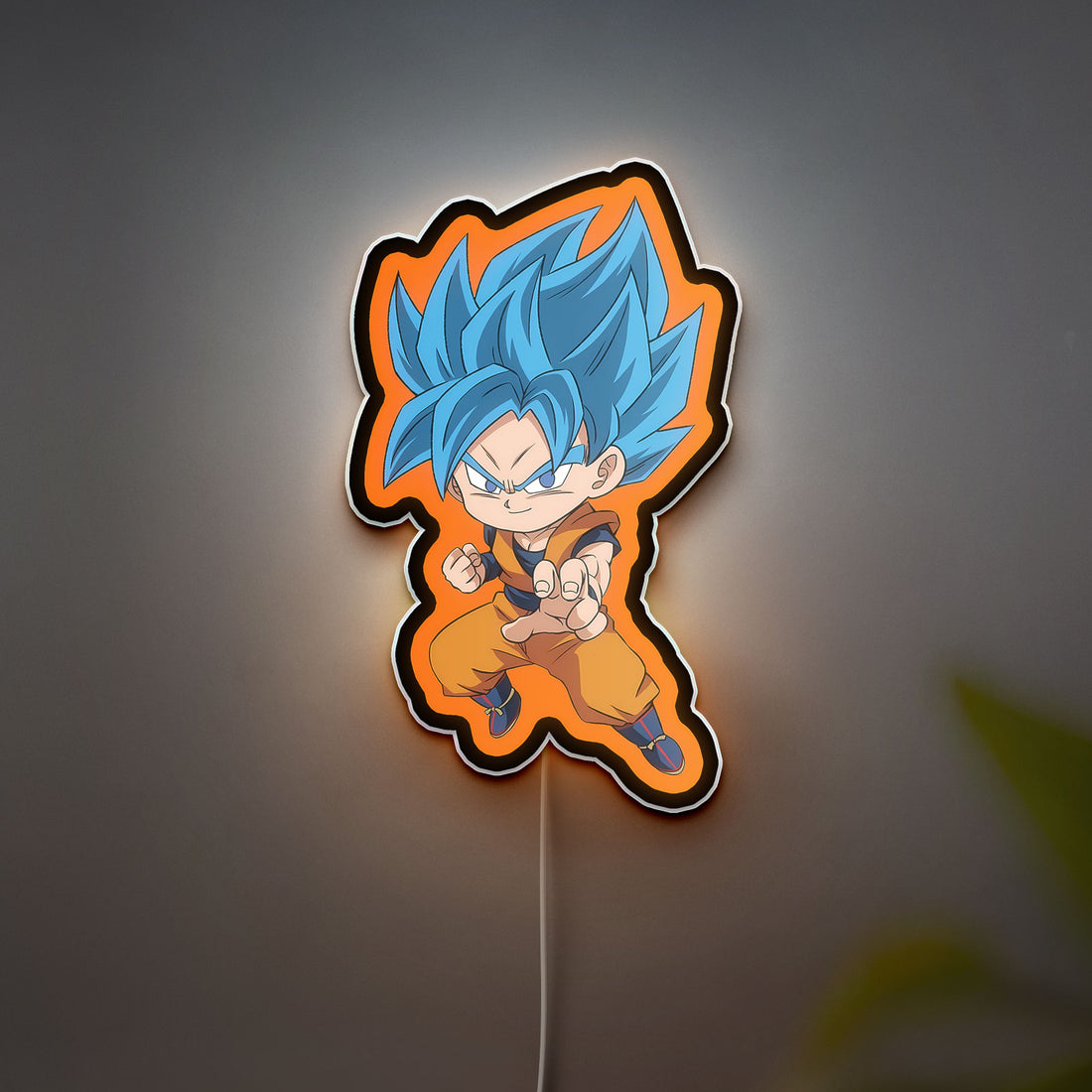 Chibi Super Saiyan God 3D Light Box - Dragon Ball Z LED Night Light, Anime Room Decor for Goku Fans, Cool Gift for Anime Lovers 