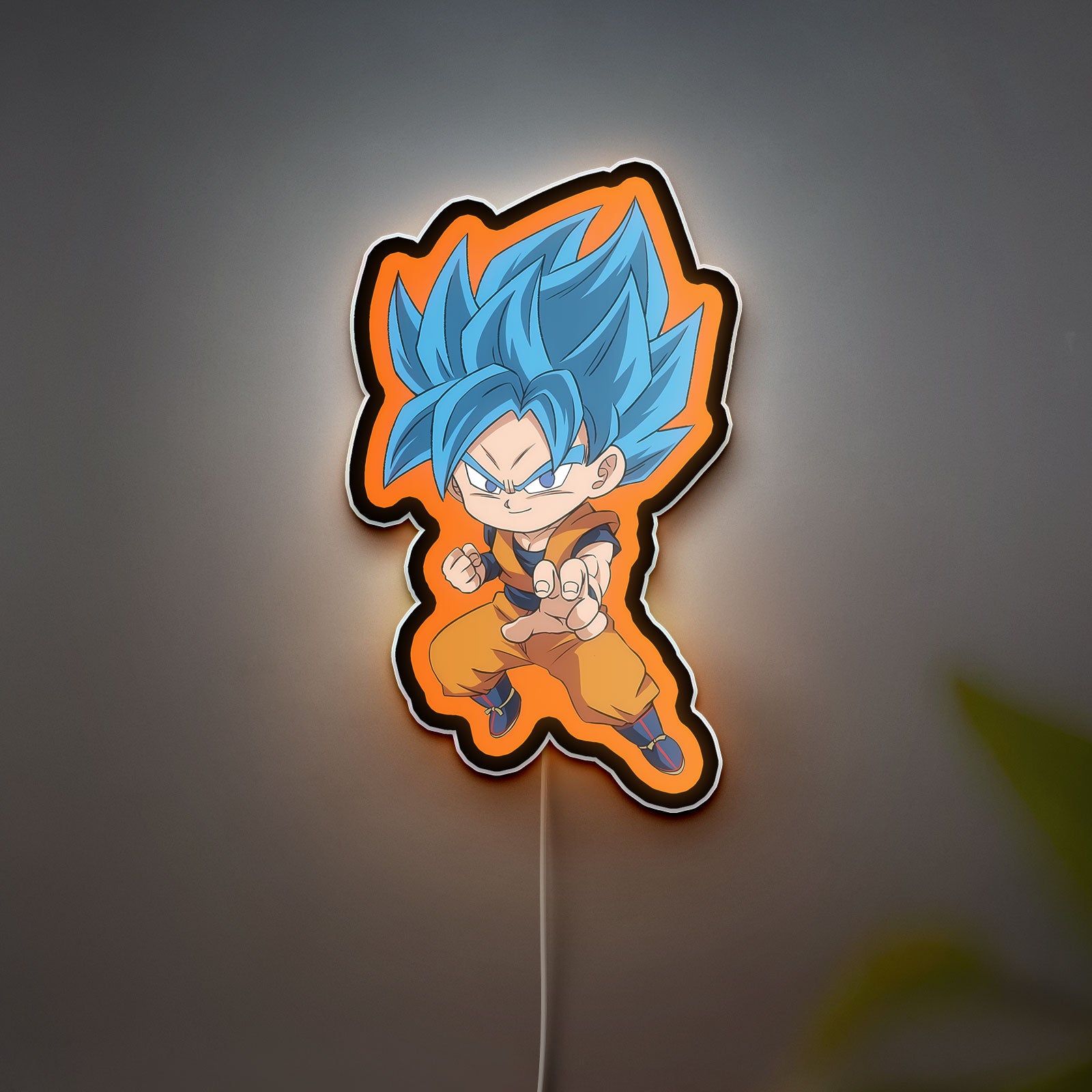 Chibi Super Saiyan God 3D Light Box - Dragon Ball Z LED Night Light, Anime Room Decor for Goku Fans, Cool Gift for Anime Lovers 