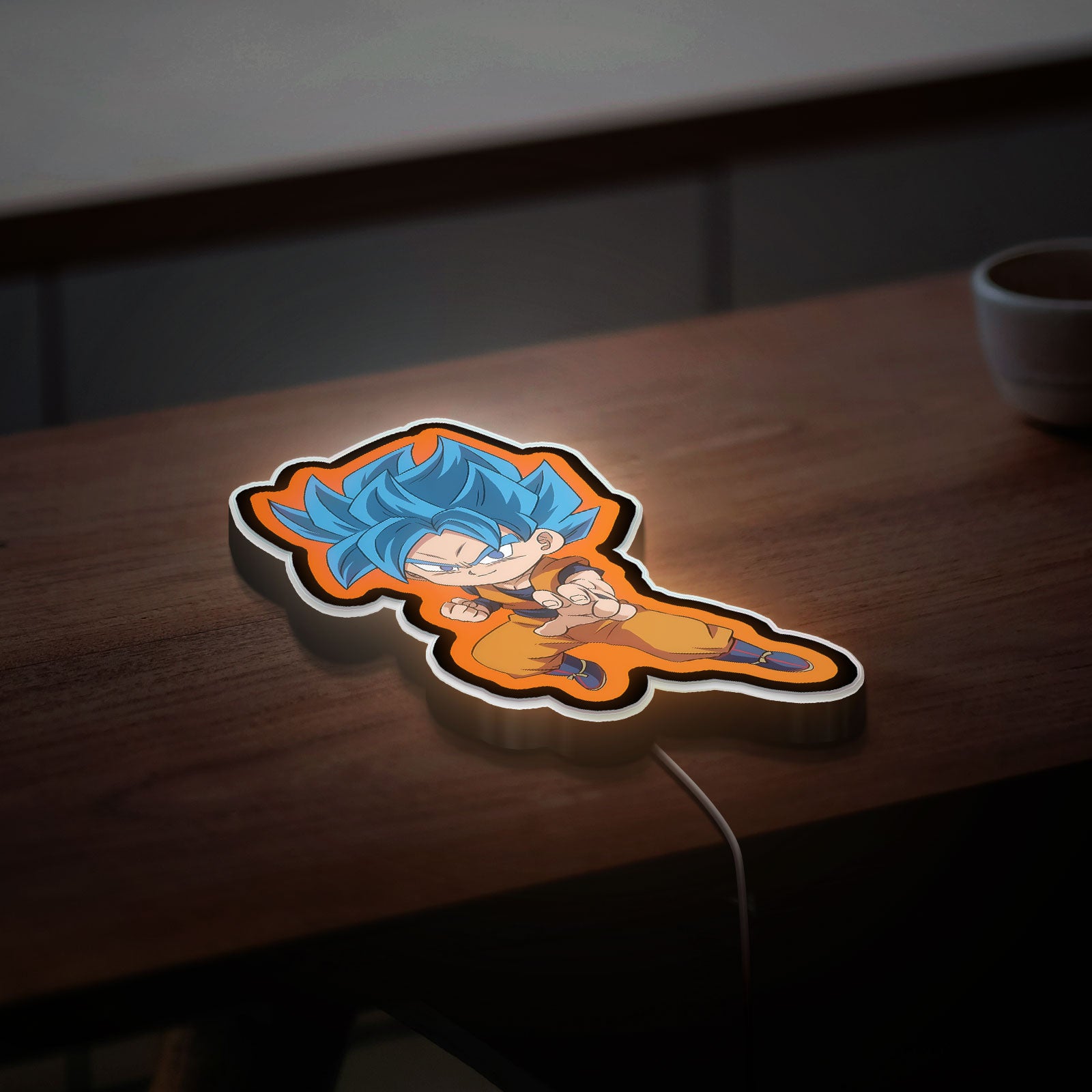 Chibi Super Saiyan God 3D Light Box - Dragon Ball Z LED Night Light, Anime Room Decor for Goku Fans, Cool Gift for Anime Lovers 