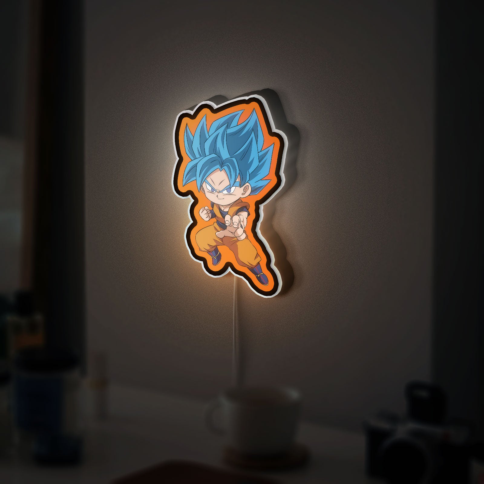 Chibi Super Saiyan God 3D Light Box - Dragon Ball Z LED Night Light, Anime Room Decor for Goku Fans, Cool Gift for Anime Lovers 