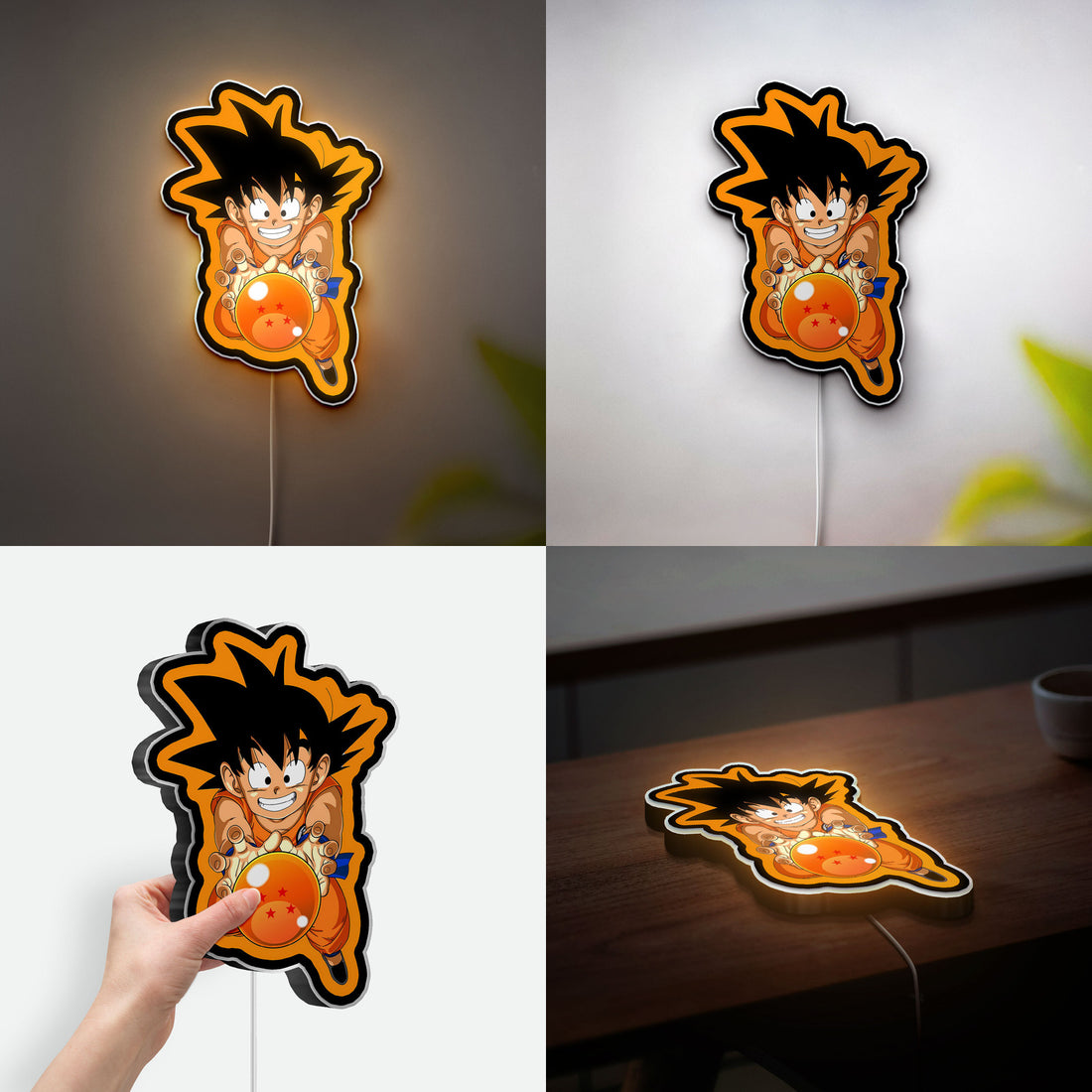 Kid Goku 3D Light Box - Dragon Ball Z Anime LED Night Light, Manga Art Decor for DBZ Fans & Kids Room 