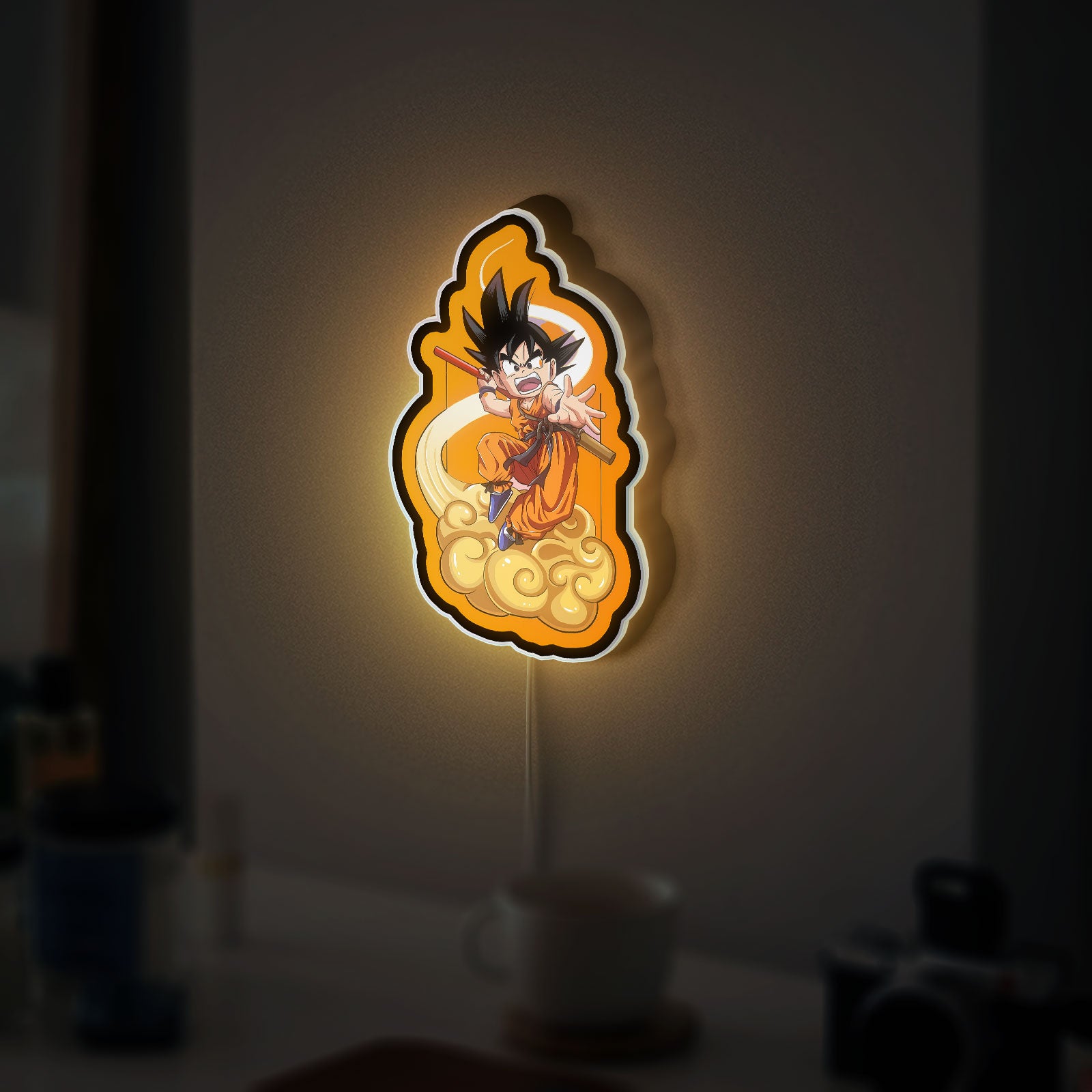 Dragon Ball Z Goku 3D Light Box - Anime LED Night Light, Cool DBZ Wall Decor for Manga & Anime Fans 
