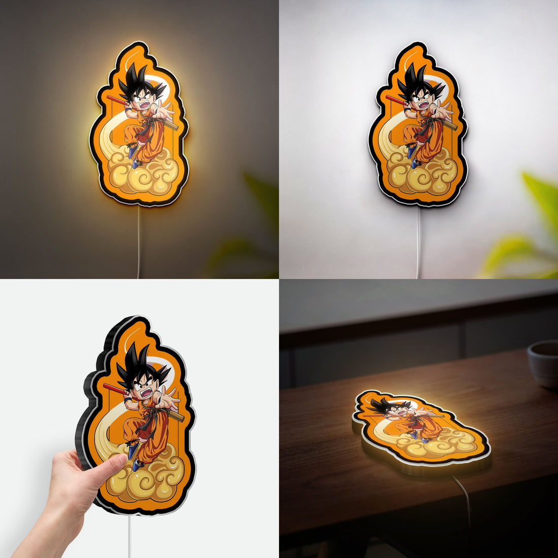 Dragon Ball Z Goku 3D Light Box - Anime LED Night Light, Cool DBZ Wall Decor for Manga & Anime Fans 
