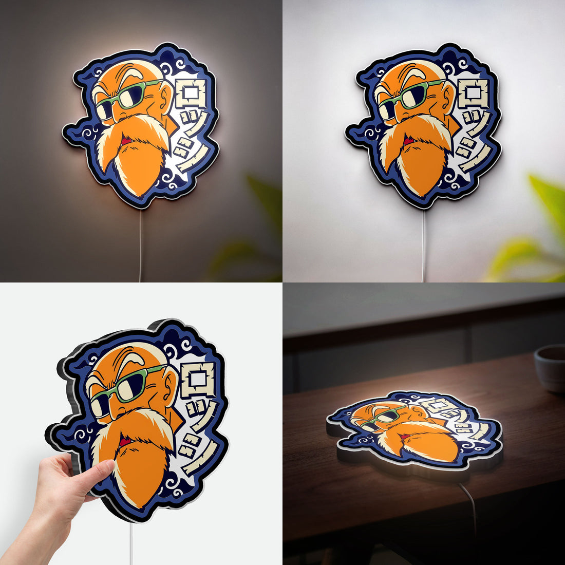 Master Roshi 3D Light Box - Dragon Ball Z LED Night Light, Anime Character Decor for Fans, Cool Manga Themed Gift 