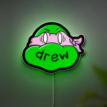 Drew House Inspired 3D Light Box - Ninja Turtles LED Night Light, Funny Decor for Teen Bedrooms
