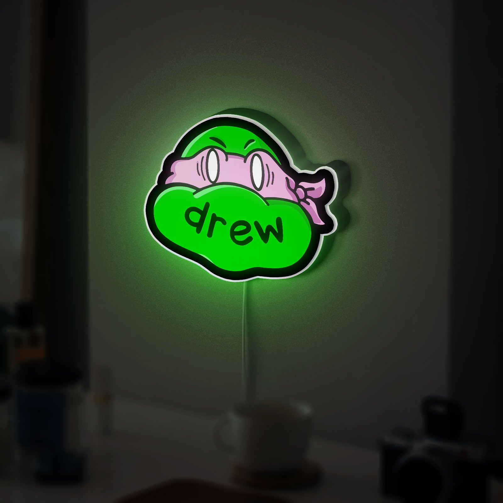 Drew House Inspired 3D Light Box - Ninja Turtles LED Night Light, Funny Decor for Teen Bedrooms
