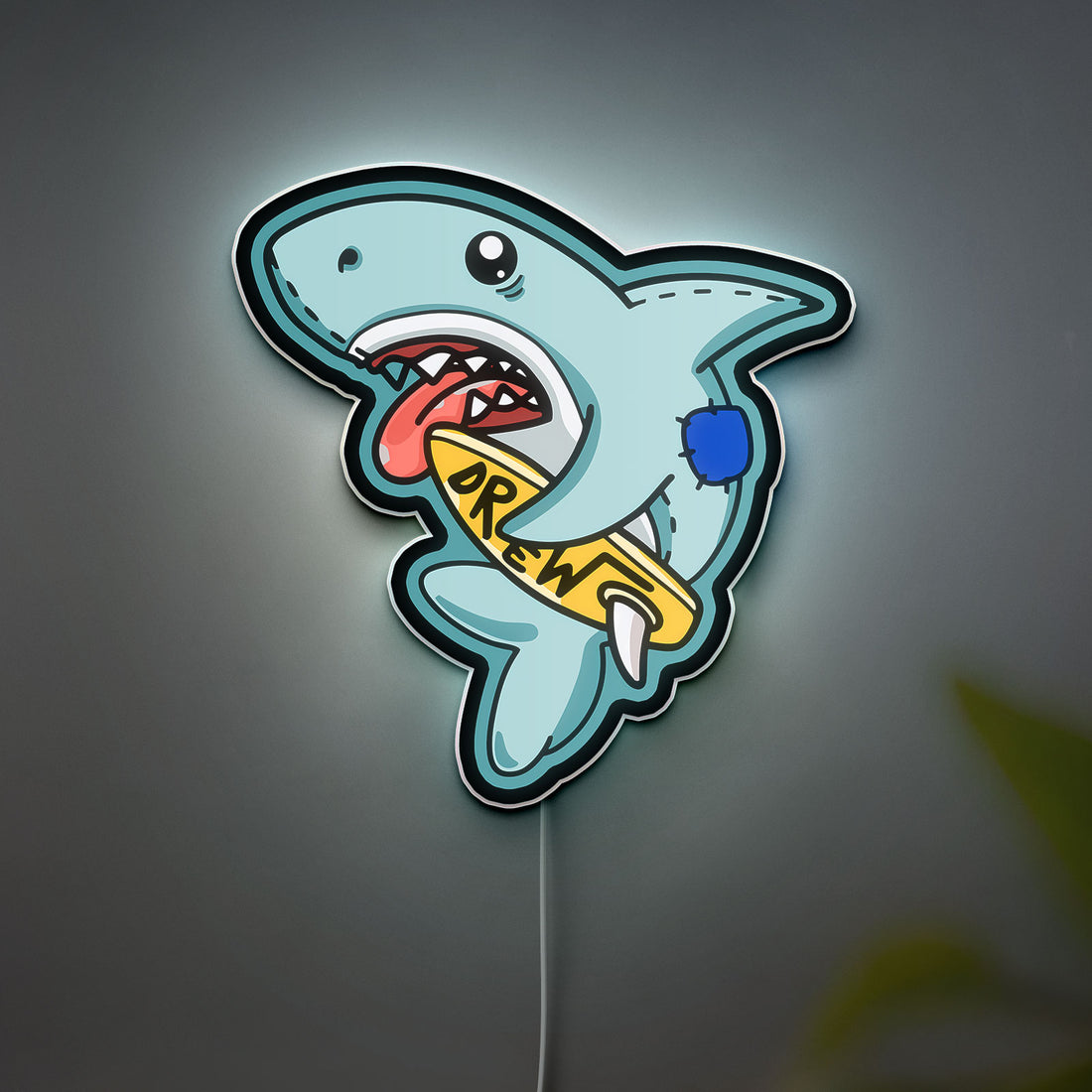 Shark 3D Light Box - Fun Cartoon LED Night Light, Cool Wall Decor for Teens Room, Unique Gift for Shark Lovers
