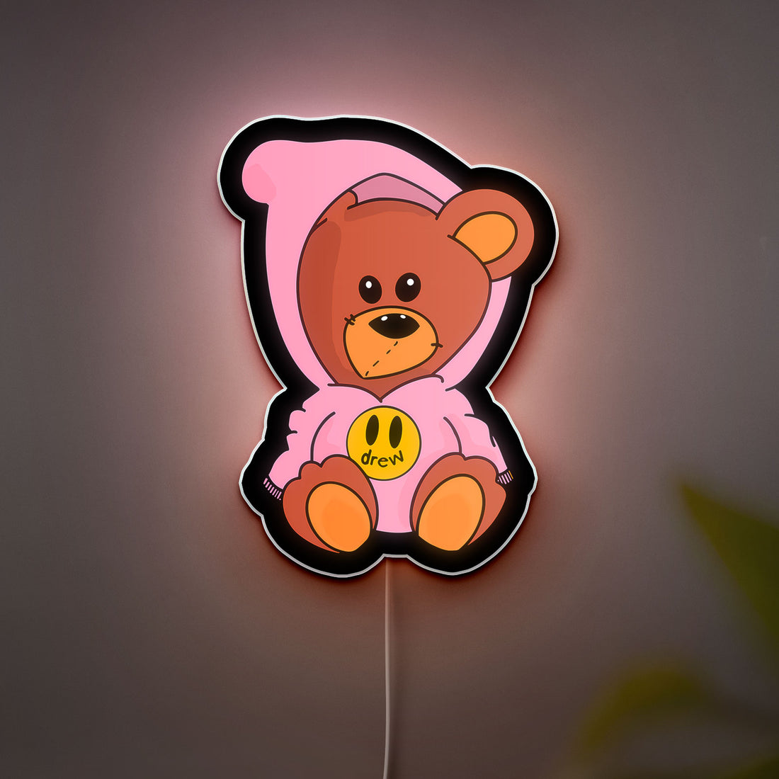 Justin Bieber Teddy Bear 3D Light Box - Glowing Music Fan Decor, Cute LED Night Light for Beliebers, Pop Star Room Art
