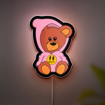 Justin Bieber Teddy Bear 3D Light Box - Glowing Music Fan Decor, Cute LED Night Light for Beliebers, Pop Star Room Art
