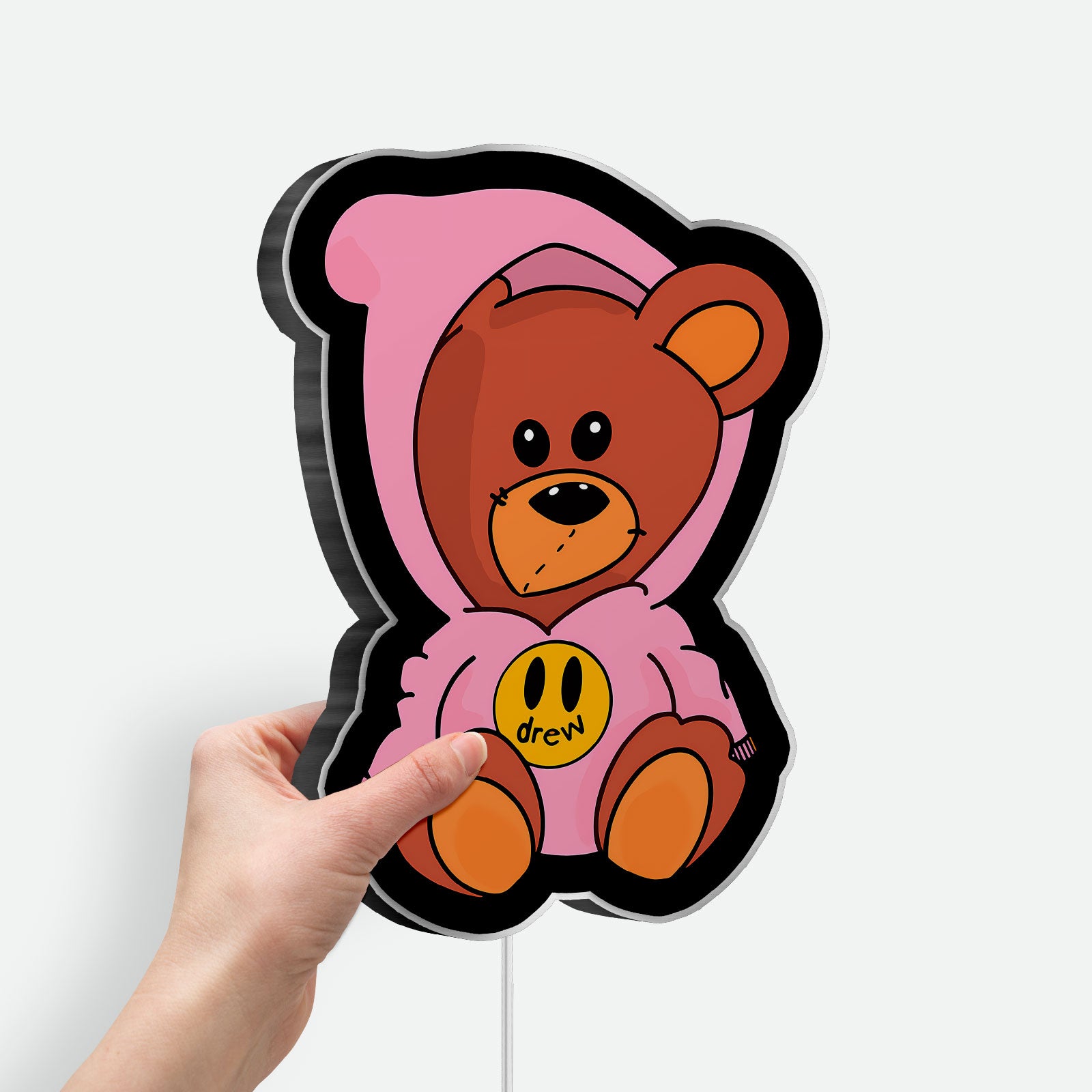 Justin Bieber Teddy Bear 3D Light Box - Glowing Music Fan Decor, Cute LED Night Light for Beliebers, Pop Star Room Art
