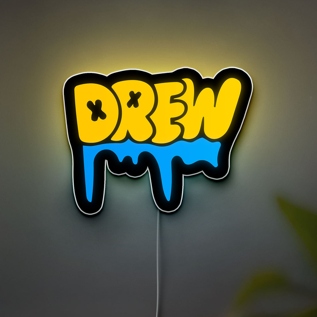 DREW HOUSE Inspired 3D Light Box - Bold Statement LED Night Light, Urban Streetwear Decor for Justin Bieber Fans 