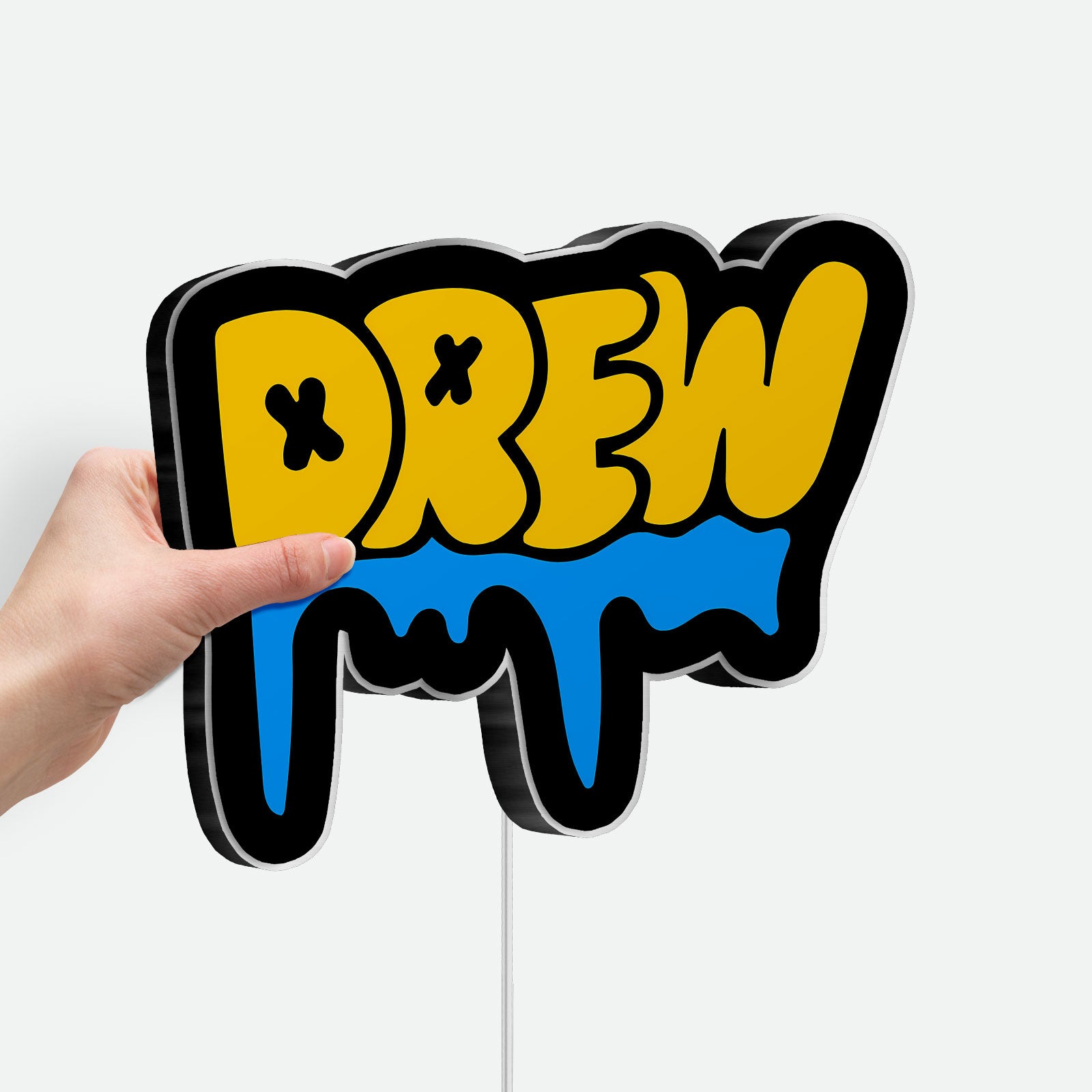 DREW HOUSE Inspired 3D Light Box - Bold Statement LED Night Light, Urban Streetwear Decor for Justin Bieber Fans 