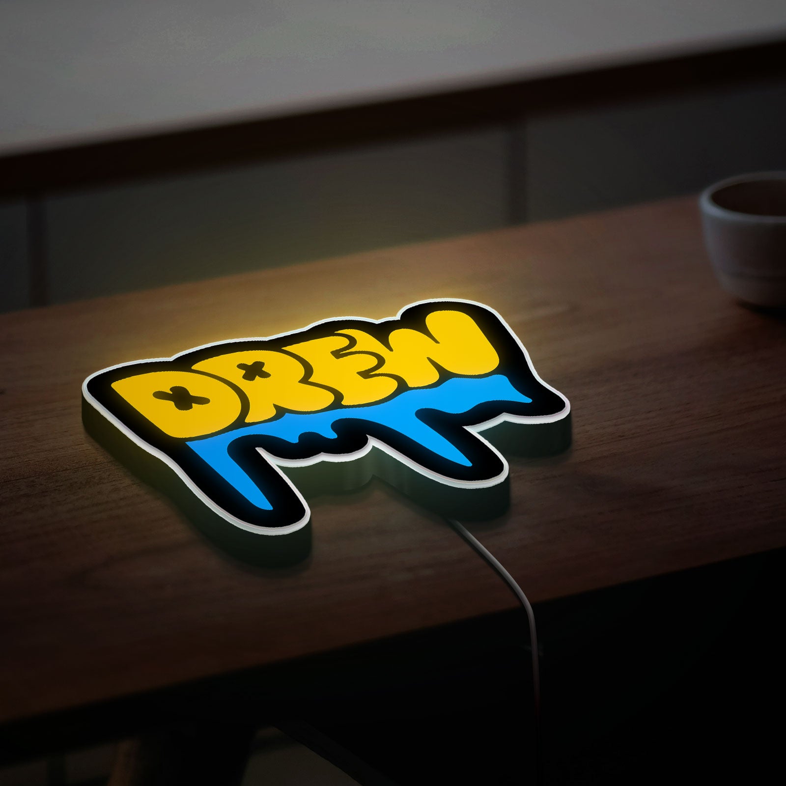 DREW HOUSE Inspired 3D Light Box - Bold Statement LED Night Light, Urban Streetwear Decor for Justin Bieber Fans 