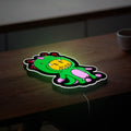 Drew House Inspired 3D Light Box - Smiley Dinosaur LED Night Light, Cartoon Art Decor for Justin Bieber Fans & Streetwear Lovers
