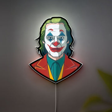 Joker Portrait 3D Light Box - Joaquin Phoenix Inspired LED Night Light, Dark Movie Decor for DC Comics & Batman Fans