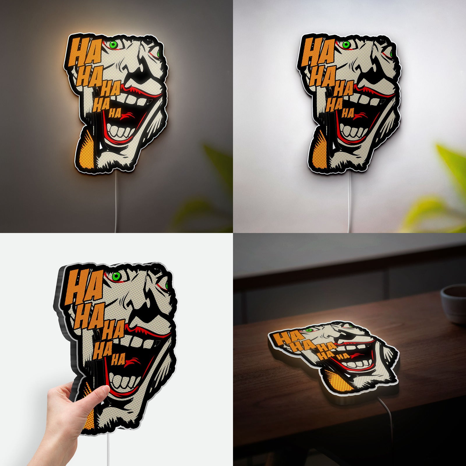 The Joker 3D Light Box - Comic Art LED Night Light, Batman Villain Decor for DC Fans
