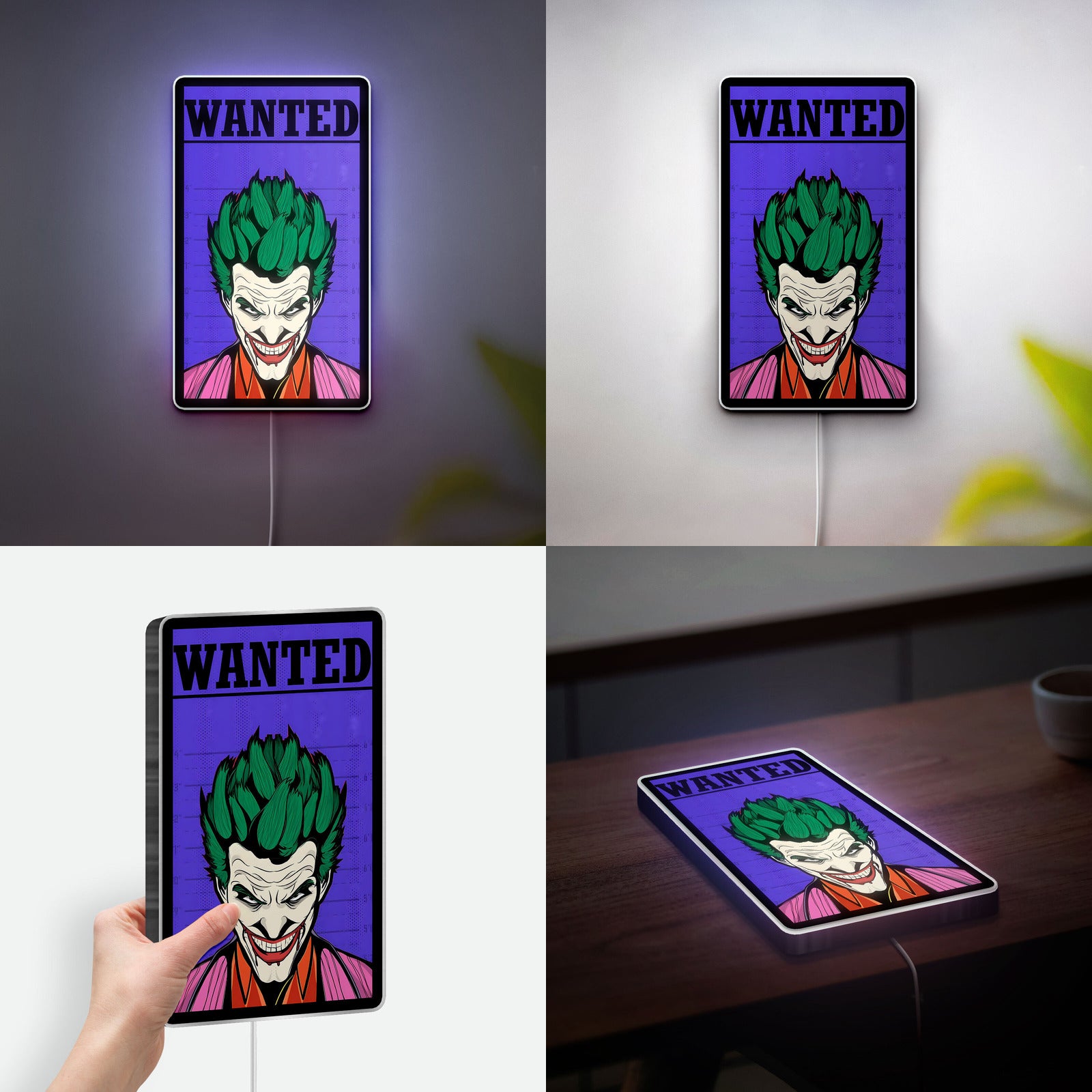 The Joker 3D Light Box - Comic Book Style LED Night Light, Batman Villain Decor for Gotham City Fans, Unique DC Collectible 