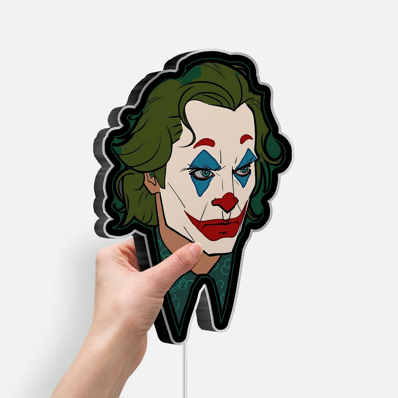 Joker Art 3D Light Box - Creepy Smile LED Night Light, Batman Villain Decor for Movie Fans, Unique Gift for DC Comics Lovers 