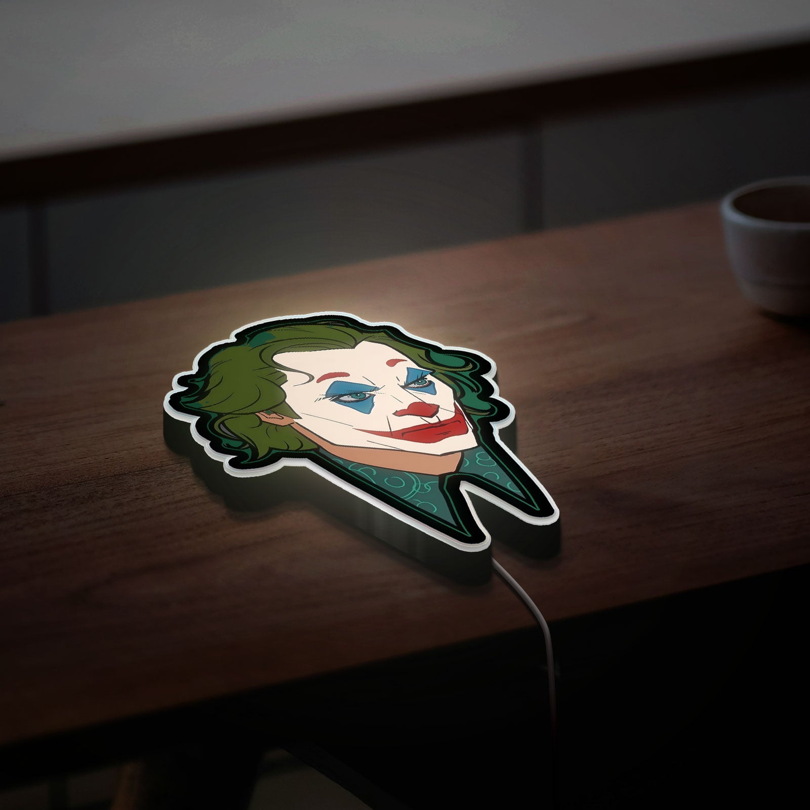 Joker Art 3D Light Box - Creepy Smile LED Night Light, Batman Villain Decor for Movie Fans, Unique Gift for DC Comics Lovers 